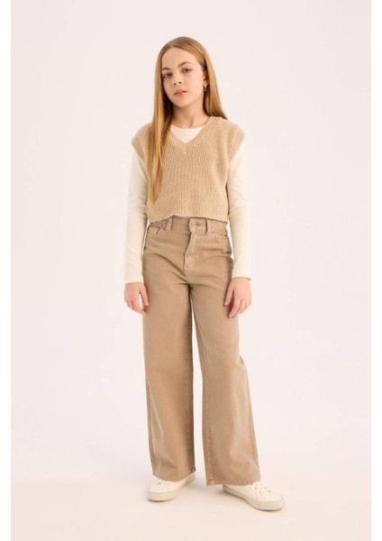 Kız Çocuk V Yaka Triko Süveter D9213A825SP modelleri