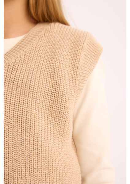 Kız Çocuk V Yaka Triko Süveter D9213A825SP indirimleri