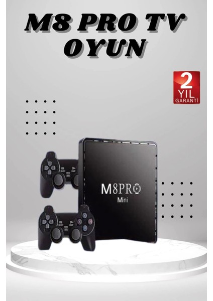 M8 Pro Mini 2.4g 10K Ultra Hd 64 GB Tv Box Android Tv Game Box 2 Adet Oyun Konsolu