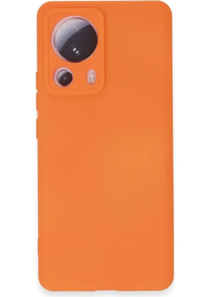 Newface Xiaomi Mi 13 Lite Kılıf Nano Içi Kadife Silikon - Turuncu