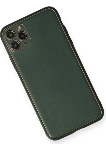 Newface iPhone 11 Pro Kılıf Coco Deri Silikon Kapak - Yeşil