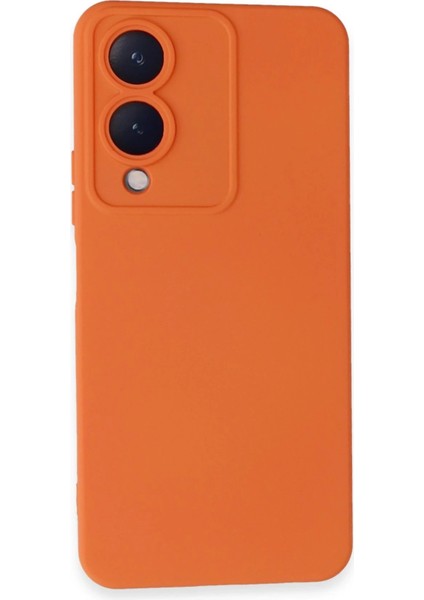 Newface Vivo Y17S Kılıf Nano Içi Kadife Silikon - Turuncu