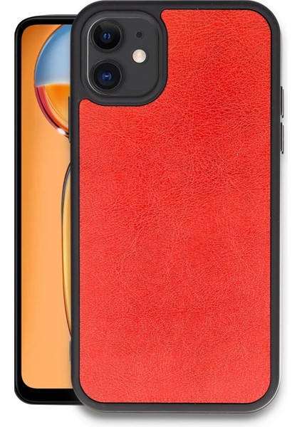 Newface iPhone 11 Kılıf Aras Deri Kapak - Kırmızı