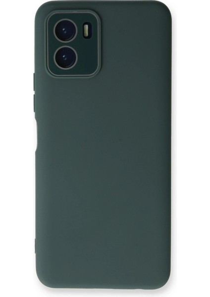 Newface Vivo Y15S Kılıf Lansman Glass Kapak - Koyu Yeşil