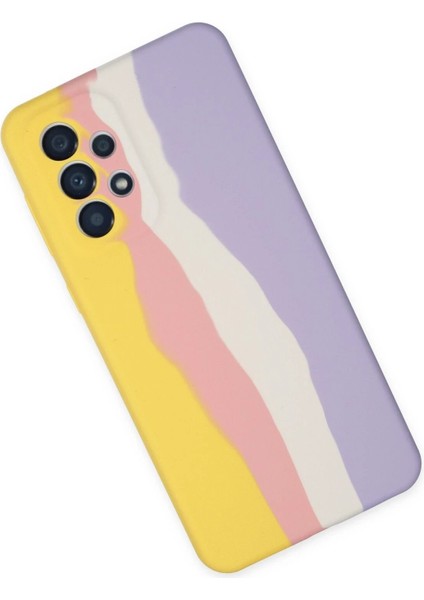 Newface Samsung Galaxy A53 5g Kılıf Ebruli Lansman Silikon - Sarı-Mavi fiyatları