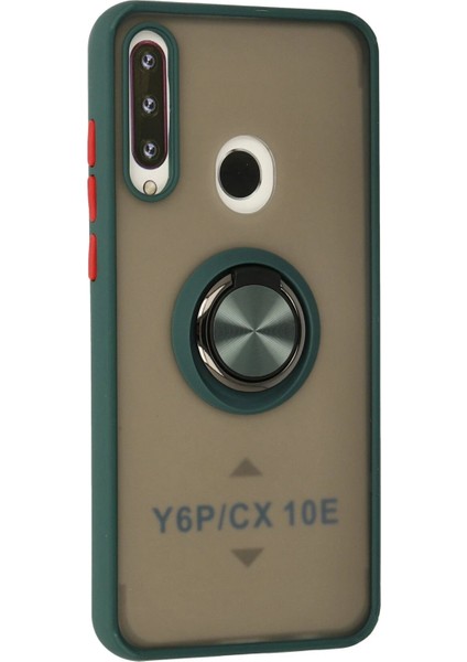 Newface Huawei Y6P Kılıf Montreal Yüzüklü Silikon Kapak - Yeşil fiyatları