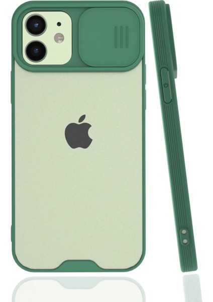 Newface iPhone 12 Kılıf Platin Kamera Koruma Silikon - Yeşil