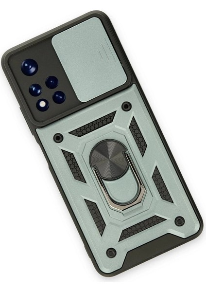 Newface Xiaomi Poco M4 Pro 5g Kılıf Pars Lens Yüzüklü Silikon - Yeşil modelleri