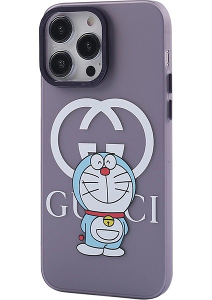 Newface iPhone 13 Pro Max Kılıf Prada Desenli Kapak - Prada Mor - 3