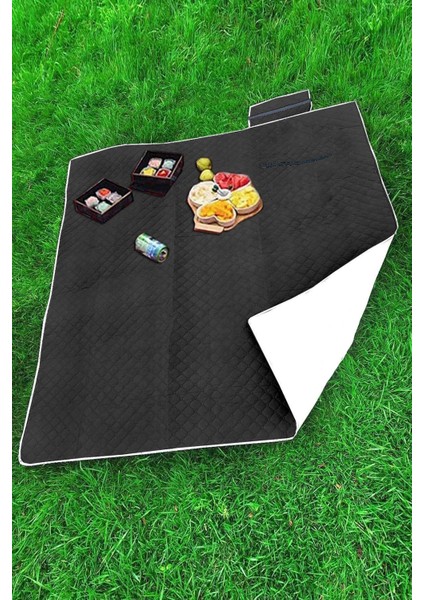 Elite Piknik Örtüsü Su Geçirmez Kendinden Çantalı 160X160 cm Kamp Tipi Piknik Yer Minderi Kapitone Elyaf 1 Adet
