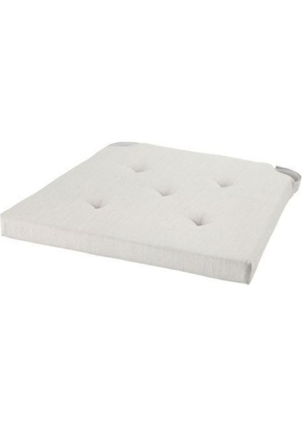 Elite Ekru Renk Sandalye Minderi 35/42X40X4 cm Cırt Cırtlı Bant , Pamuk 1 Adet