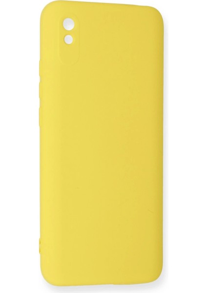 Newface Xiaomi Redmi 9A Kılıf Nano Içi Kadife Silikon - Sarı modelleri