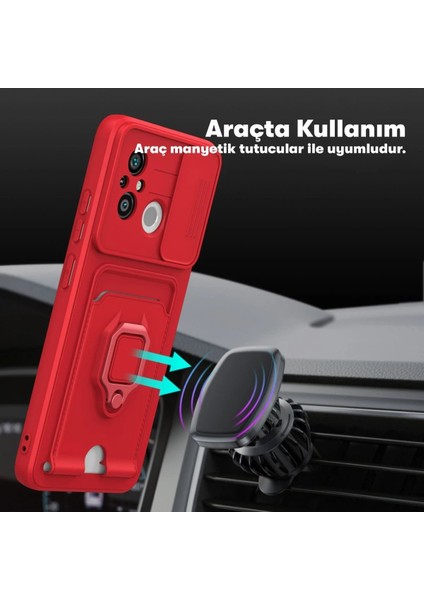 Newface Xiaomi Redmi 12C Kılıf Zuma Kartvizitli Yüzüklü Silikon - Pembe