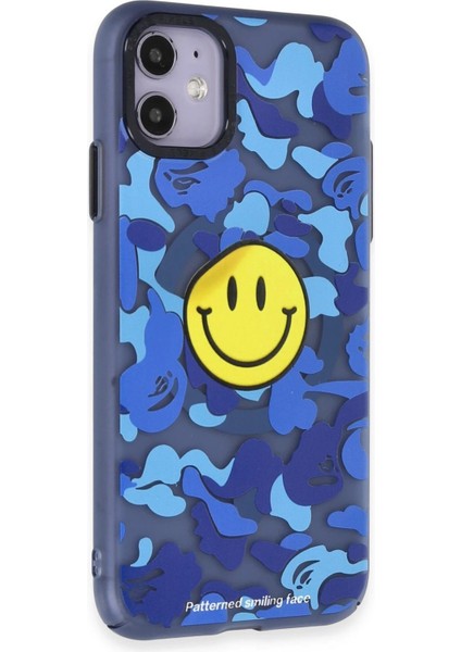 Newface iPhone 11 Kılıf Apollo Magneticsafe Desenli Kapak - Apollo Mavi - 1