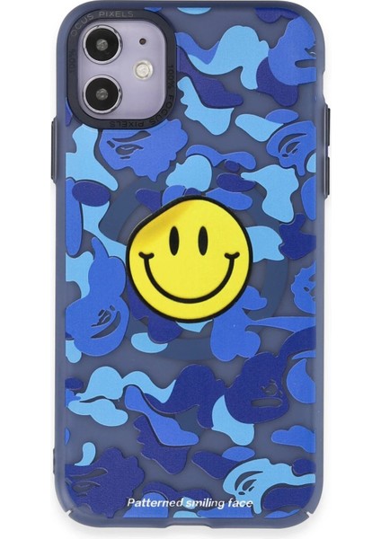 Newface iPhone 11 Kılıf Apollo Magneticsafe Desenli Kapak - Apollo Mavi - 1