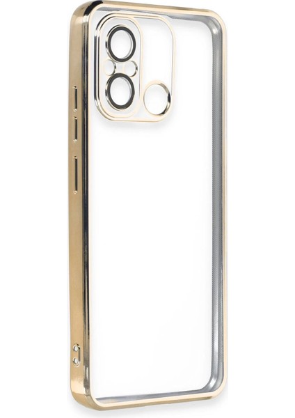 Newface Xiaomi Redmi 12C Kılıf Razer Lensli Silikon - Gold