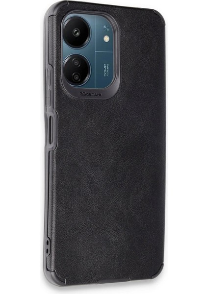 Newface Xiaomi Redmi 13C Kılıf Loop Deri Silikon - Siyah