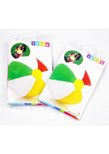 Elite 2 Adet Deniz ve Havuz Topu 41 cm - Intex Glossy Panel Ball, Multicolor (16 Inch) 1 Adet