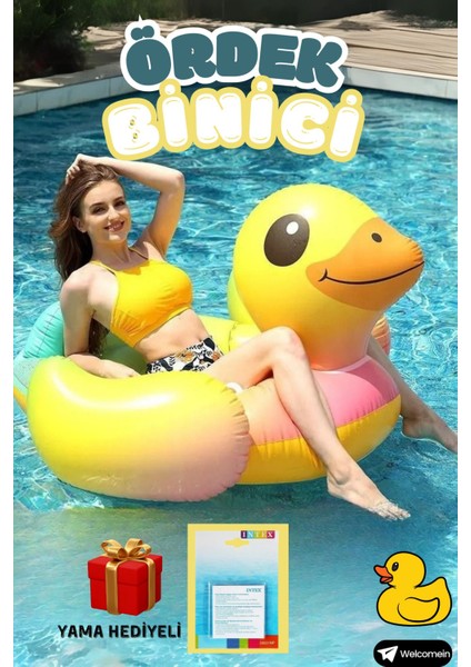 Elite Ördek🦆 Binici Tutmaçlı Şişme Büyük Boy Havuz Deniz🏊 Aktivite Intex INB57554 160X118 cm 1 Adet