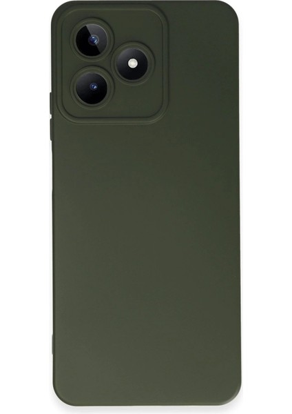 Newface Realme C53 Kılıf Nano Içi Kadife Silikon - Koyu Yeşil