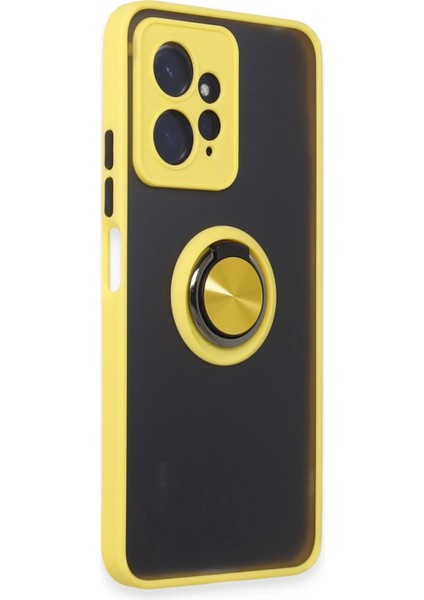Newface Xiaomi Redmi Note 12 4g Kılıf Montreal Yüzüklü Silikon Kapak - Sarı fiyatları