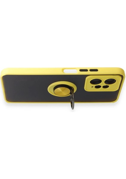Newface Xiaomi Redmi Note 12 4g Kılıf Montreal Yüzüklü Silikon Kapak - Sarı modelleri