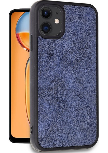 Newface iPhone 11 Kılıf Aras Deri Kapak - Lacivert