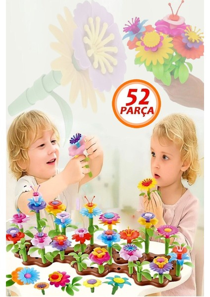 Elite 52 Parça Bahçe Çiçek Yapım Seti Yapı Blokları Yapboz Bul Tak Puzzle Deniz Plaj Oyuncak Çiçek Bahçesi 1 Adet