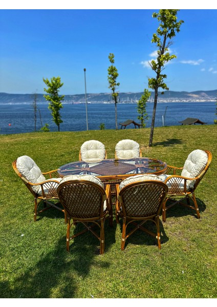 Romano 6 Kişilik Bambu Bahçe Takımı Oval -Doğal Bambu Renk, Konforlu ve Dayanıklı Tasarım fiyatları