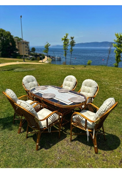 Romano 6 Kişilik Bambu Bahçe Takımı Oval -Doğal Bambu Renk, Konforlu ve Dayanıklı Tasarım indirimleri