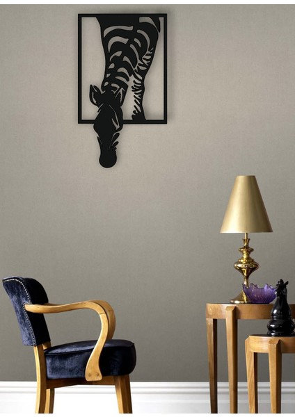 Zebra Figürlü Metal Duvar Dekoru