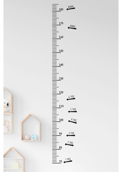 Elite Boy Cetveli Duvar Sticker Çocuk Uzama Ölçme Metresi Kendinden Yapışkanlı Mezura 1 Adet