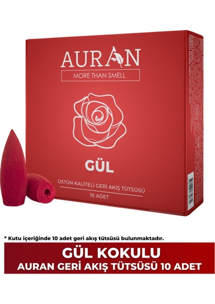 Elite Gül Kokulu Geri Akış Tütsüsü Konik Tütsü Rose Backflow Incense Cones 10 Adet 1 Adet
