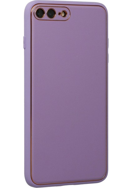 Newface iPhone 7 Plus Kılıf Coco Deri Silikon Kapak - Lila