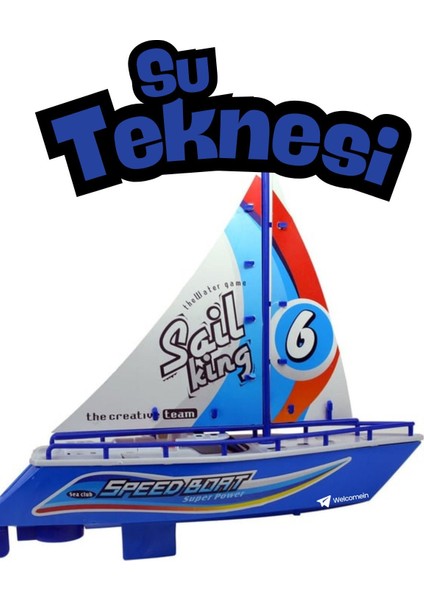 Elite Mavi Renkli Su Üzerinde Yüzen Dekoratif Tekne, Deniz ve Sahil Keyfi Için Ideal. 1 Adet