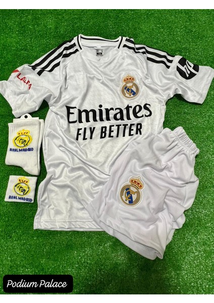 Arda Güler Real Madrid Beyaz Çocuk Forması 4'lü Set 24/25 Sezon Zyn(White)