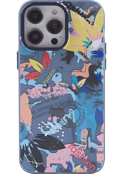 Newface iPhone 13 Pro Kılıf Prada Desenli Kapak - Prada Pembe - 1
