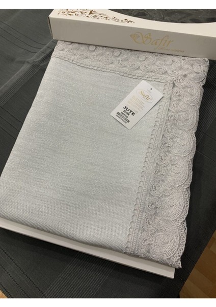 Elite Jute Soft Simli Gri Keten Masa Örtüsü Lütfen Ebat Seçerken Masanızı Ölçünüz 1 Adet