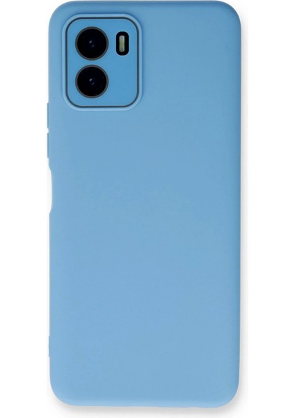Newface Vivo Y15S Kılıf Lansman Glass Kapak - Mavi