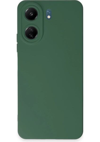 Newface Xiaomi Redmi 13C Kılıf Nano Içi Kadife Silikon - Koyu Yeşil