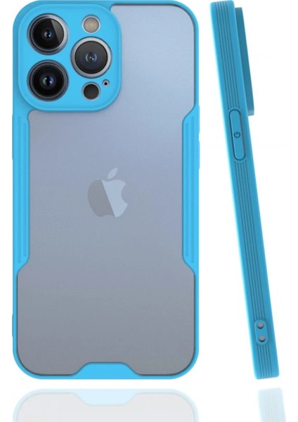 Newface iPhone 13 Pro Max Kılıf Platin Silikon - Mavi
