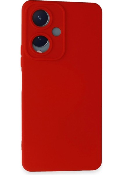 Newface Vivo Y17S Kılıf Nano Içi Kadife Silikon - Kırmızı