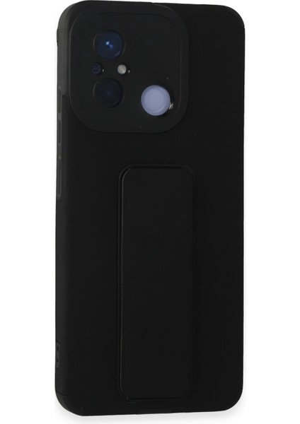 Newface Xiaomi Redmi 12C Kılıf Mega Standlı Silikon - Siyah