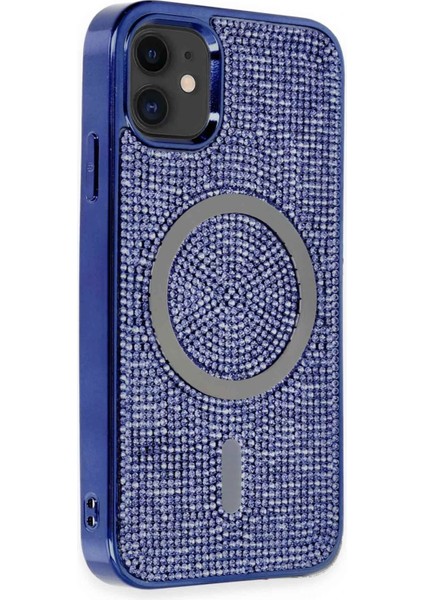 Newface iPhone 11 Kılıf Diamond Magsafe Kapak - Lacivert