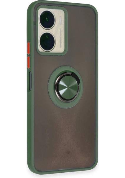 Newface Vivo Y16 Kılıf Montreal Yüzüklü Silikon Kapak - Yeşil fiyatları