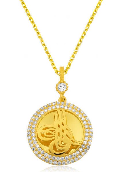 Gümüş Tuğralı Bayan Kolye