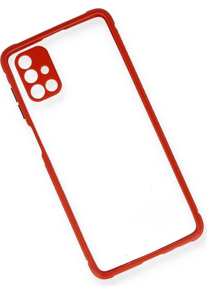 Newface Samsung Galaxy M51 Kılıf Miami Şeffaf Silikon - Kırmızı modelleri