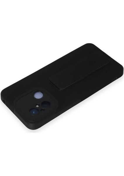 Newface Xiaomi Redmi 12C Kılıf Mega Standlı Silikon - Siyah