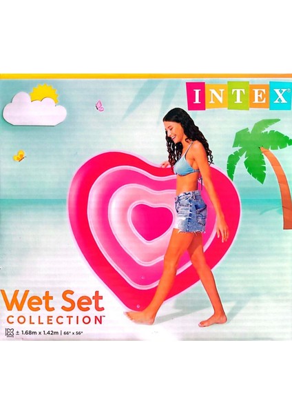 Elite Intex Kalp Desenli Deniz Yatağı 1.68 M x 1.42 M 1 Adet
