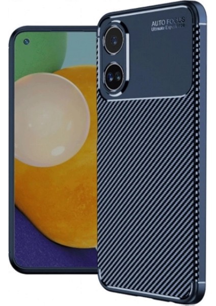 Newface Oppo A38 Kılıf Auto Focus Karbon Kapak - Lacivert